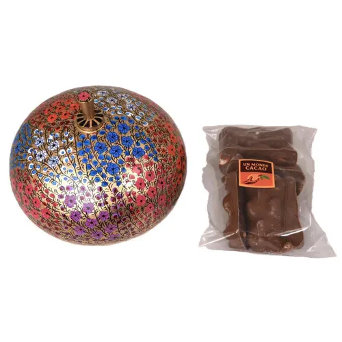 Grande bonbonnière avec des oursons au chocolat au lait bio Taloma - 105 g