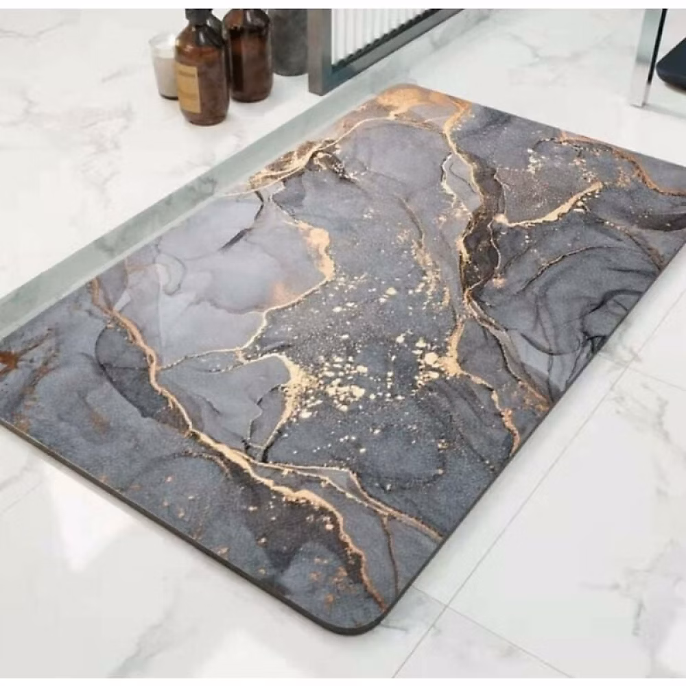 1pc Tapis de bain en diatomite à séchage rapide Absorbant – anti, moisissure, lavable 4 couches (40 × 60 cm)