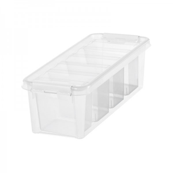Boîte de rangement allongée avec casiers 3 – 5 litres | Clips Blancs