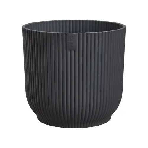 Cache-pot vibes fold coloris noir en plastique recyclé Elho - Ø 9 cm