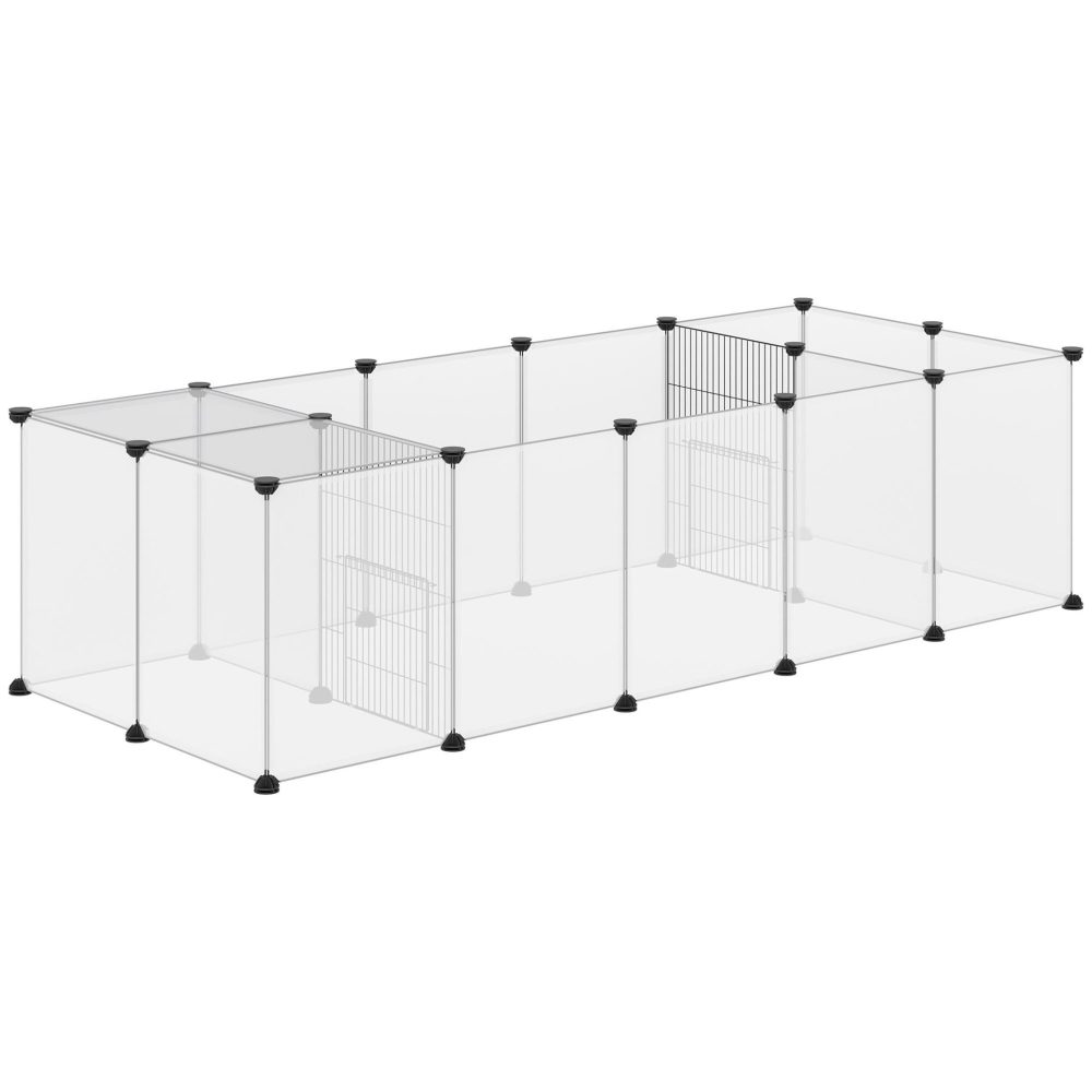 PAWHUT Enclos parc modulable petits animaux 20 panneaux - dim. 175l x 70l x 45h cm