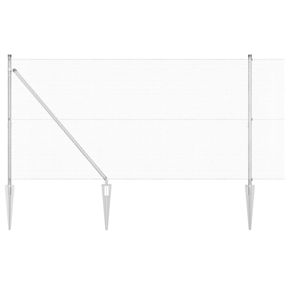 vidaXL Clôture en fil soudé avec pointes 10 x 1,4 m Acier galvanisé – 1,4 m 1,2 cm