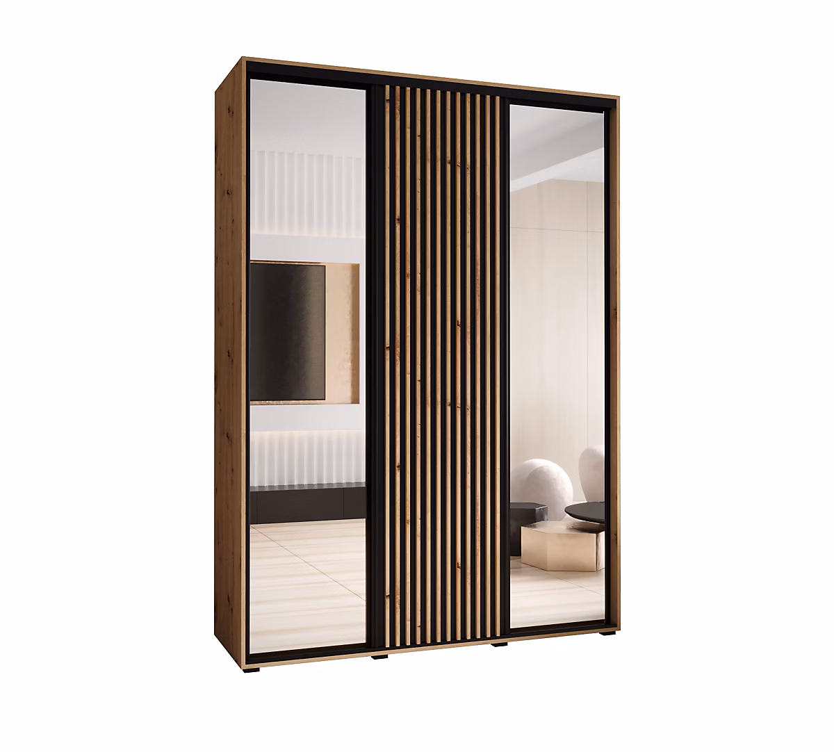 Armoire Lanko 2 a portes coulissantes H. 235 – 2 x L. 180 x P. 60 3 portes