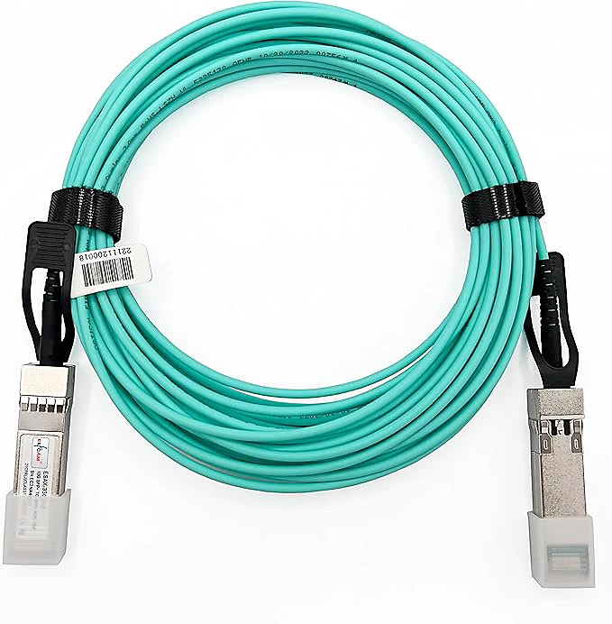 Elfcam – Câble Optique Actif SFP+ à SFP+, 30m, AOC 10 Gbit/s OM3, Ultra Performant, Réseau Professionnels, PC