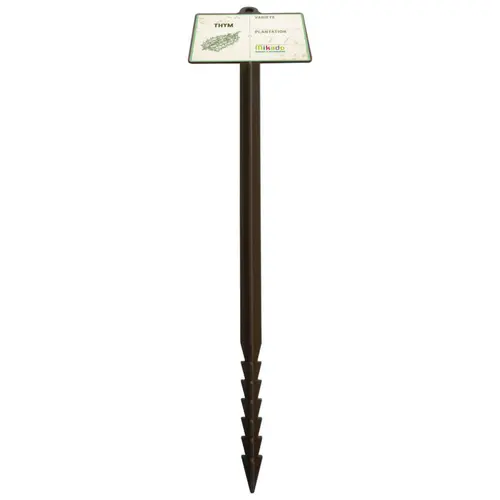 Étiquette à planter jalons de jardin thym coloris marron - 45 cm