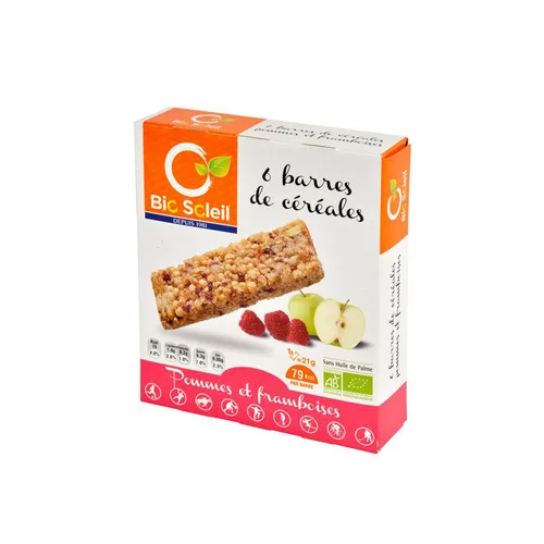 Barres pommes framboises Bio BIOSOLEIL