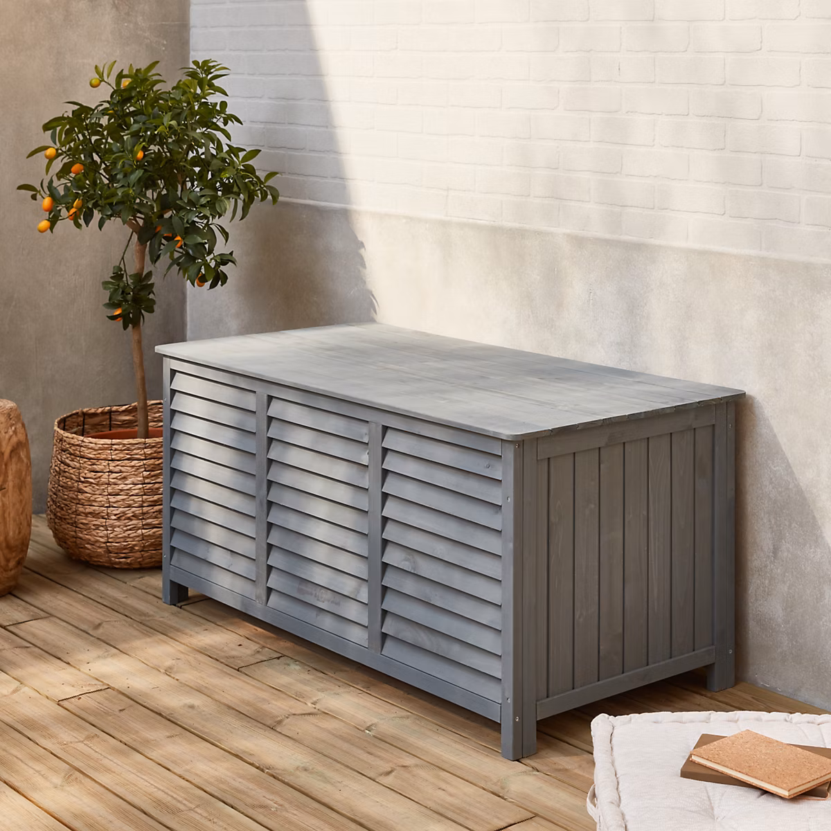 Coffre de jardin – Coffre de rangement en bois. Castille. 330 litres. L130 x P64 x H60cm