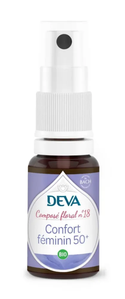 Complément alimentaire composé floral confort féminin 50 + bio Deva - spray 15 ml