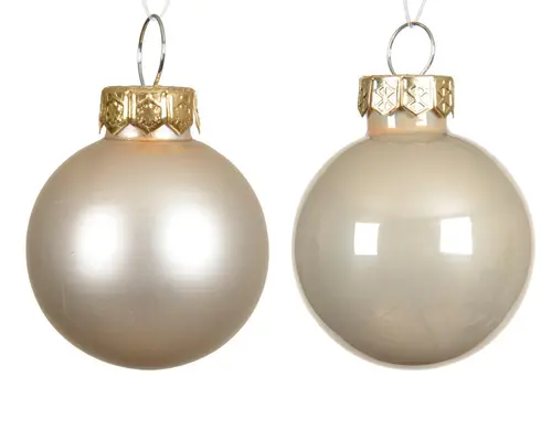 Ensemble de 20 boules en verre émaillé et mat perle - Ø 6 cm