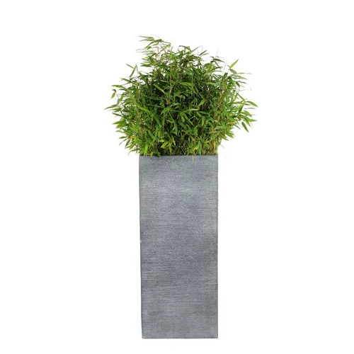 Pot carré haut Stream S/3 anthracite H.90 cm