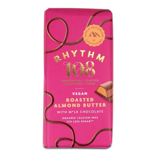Tablette chocolat bio fourree beurre amande Rythm 108 - 100 g