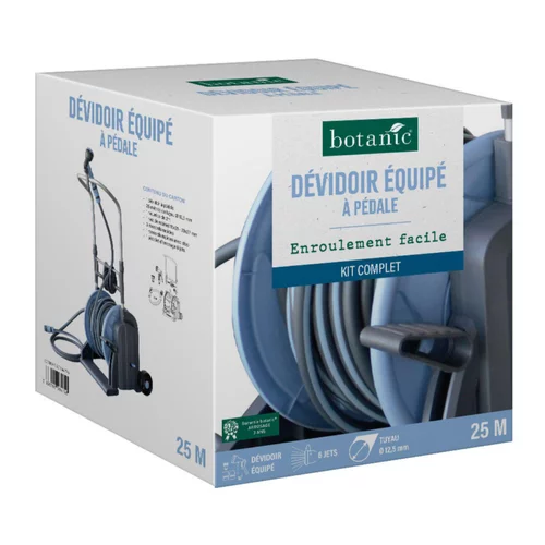 Dévidoir équipé à pédale botanic® - Kit complet pour un enroulement facile
