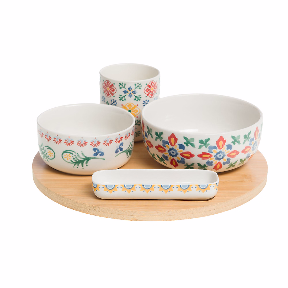 Plateau de cuisine – Coffret plateau et ses 4 bols Donna