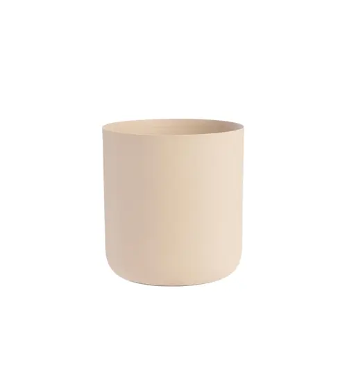 Cache-pot Jasta en zinc coloris beige - 26 x 26 x 24,5 cm