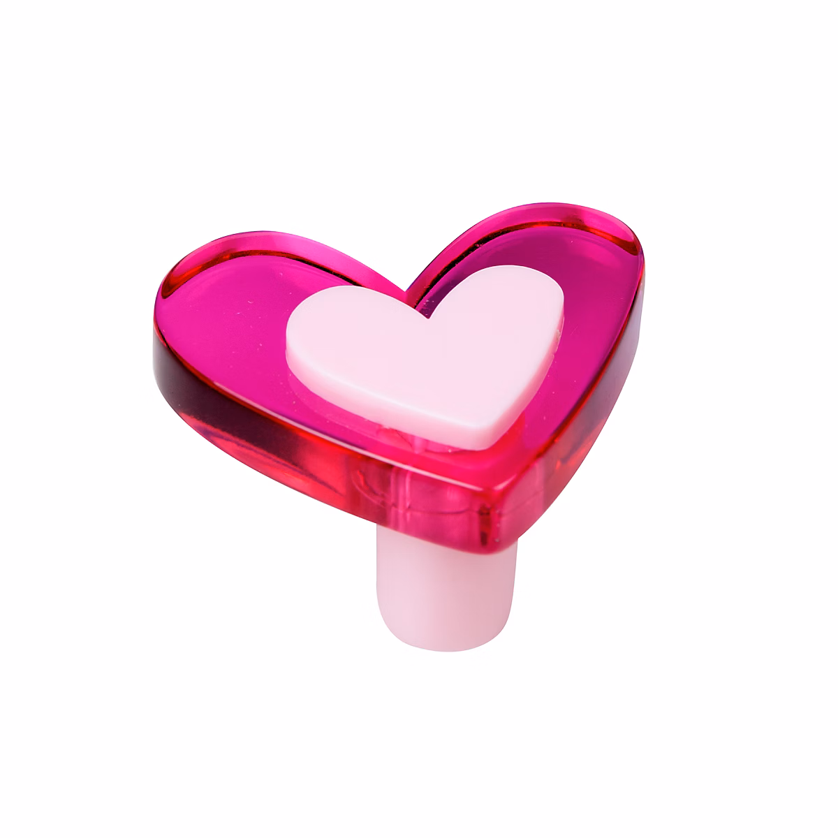 Bouton de meuble méthacrylate diamètre 29 mm cœur magente ppiéces – lot de 24