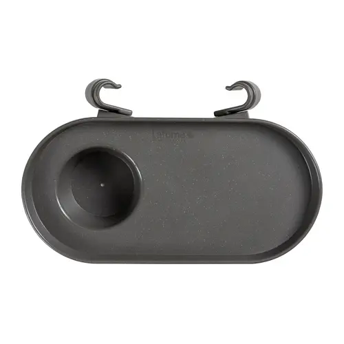 Tablette porte-gobelet en plastique recyclé gris anthracite pour fauteuil Lafuma - 30 x 7 x 17 cm