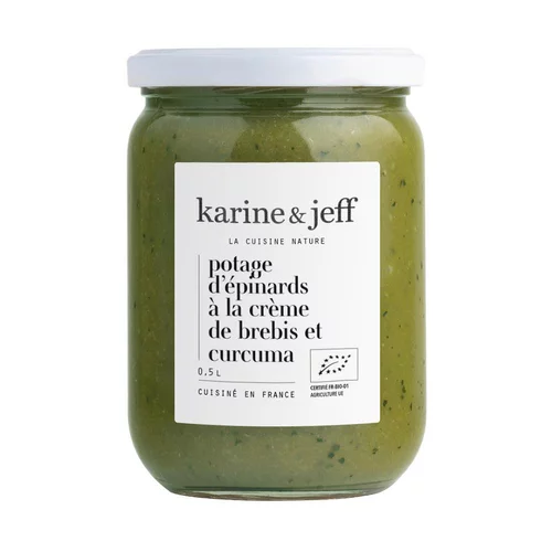 Potage d’épinards à la crème de brebis Bio Karine & Jeff - pot de 50 cl