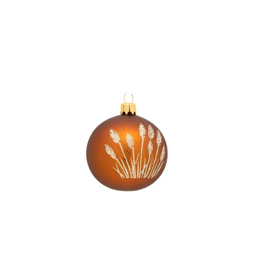 Boule décorative coloris marron en verre nature - Ø 7 cm
