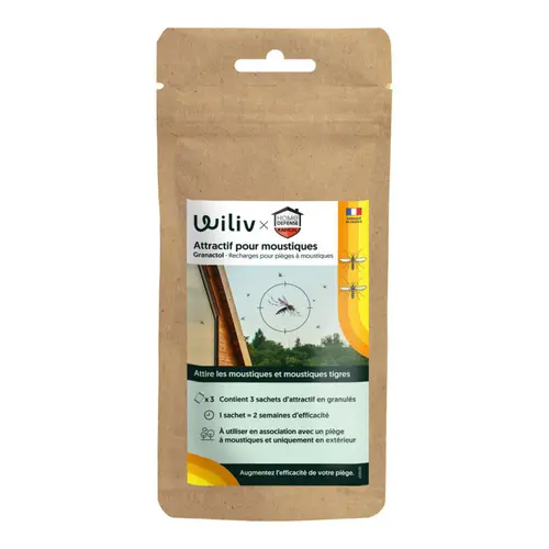 Recharges d'attractif odorant moustique Wiliv Home Defense - x 3 sachets