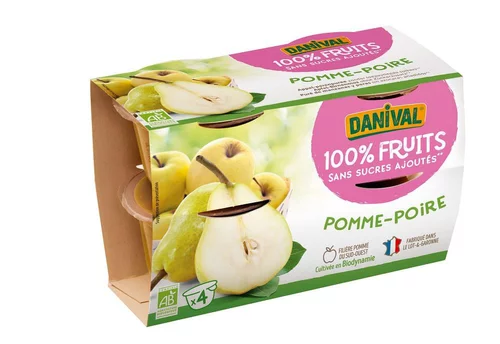 Purée de fruits pomme poire bio - 4 x 100g