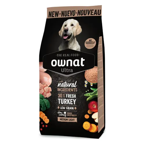 Croquettes pour chien medium light Ownat Ultra - 12 kg
