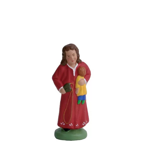Fillette en robe rouge 7 cm