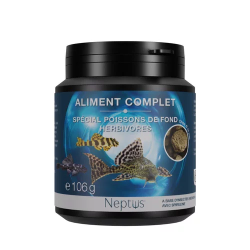 Aliment complet pour poissons de fond herbivores pleco menu chips coloris multicolore Neptus – 200 ml