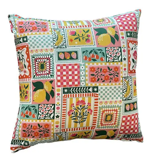 Coussin carré en coton multicolore Youpi - 45 x 45 cm