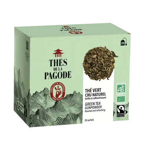 Thé vert cru naturel bio et équitable Thés de la Pagode - 20 infusettes