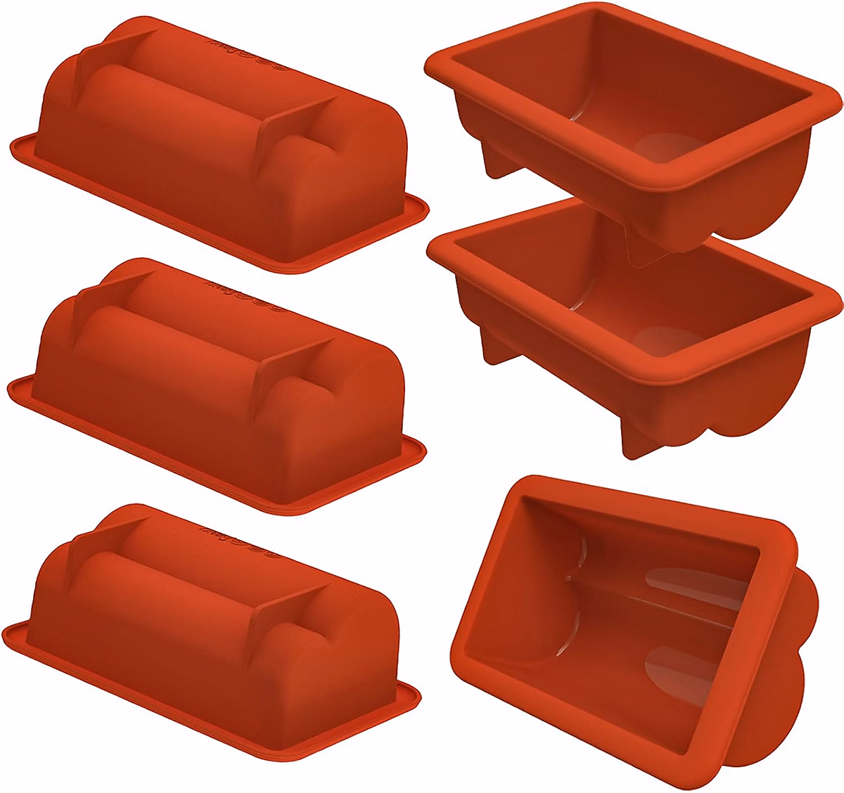 6 Moules Silicone 5 pouces Mini Pain Tin Gâteau de Noël – 15 x 10 x 5 | 1 cm