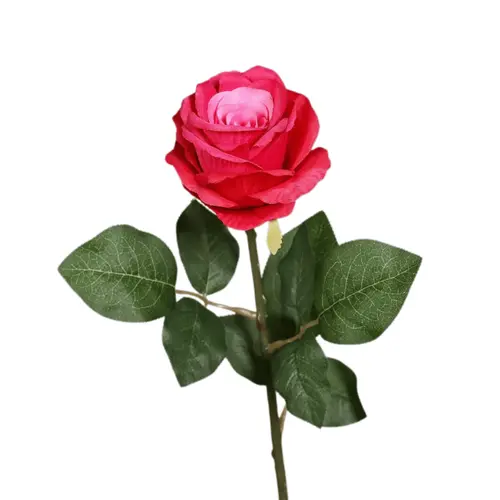 Rose artificielle rose vif - 48 cm