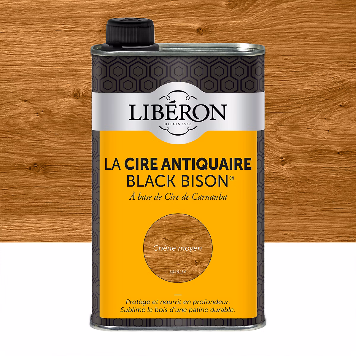 Relooking et peinture pour bois, meuble et objet – Cire liquide antiquaire black bison pour meubles Libéron chêne moyen 500ml