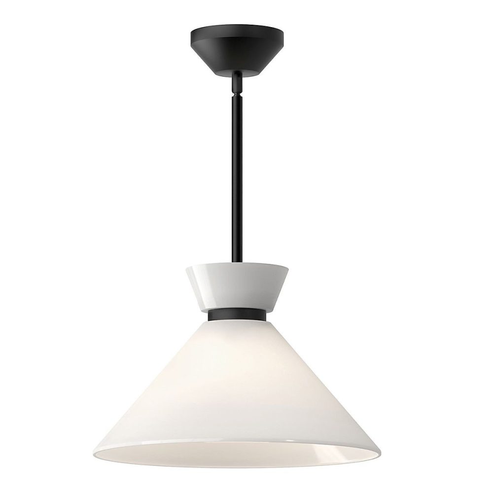 Luminaire et éclairage intérieur – Elstead Alora Mood Halston Plafonnier suspendu dôme contemporain noir mat 1x E27