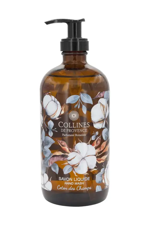 Savon liquide en flacon pompe senteur Coton des Champs Collines de Provence – 470 ml