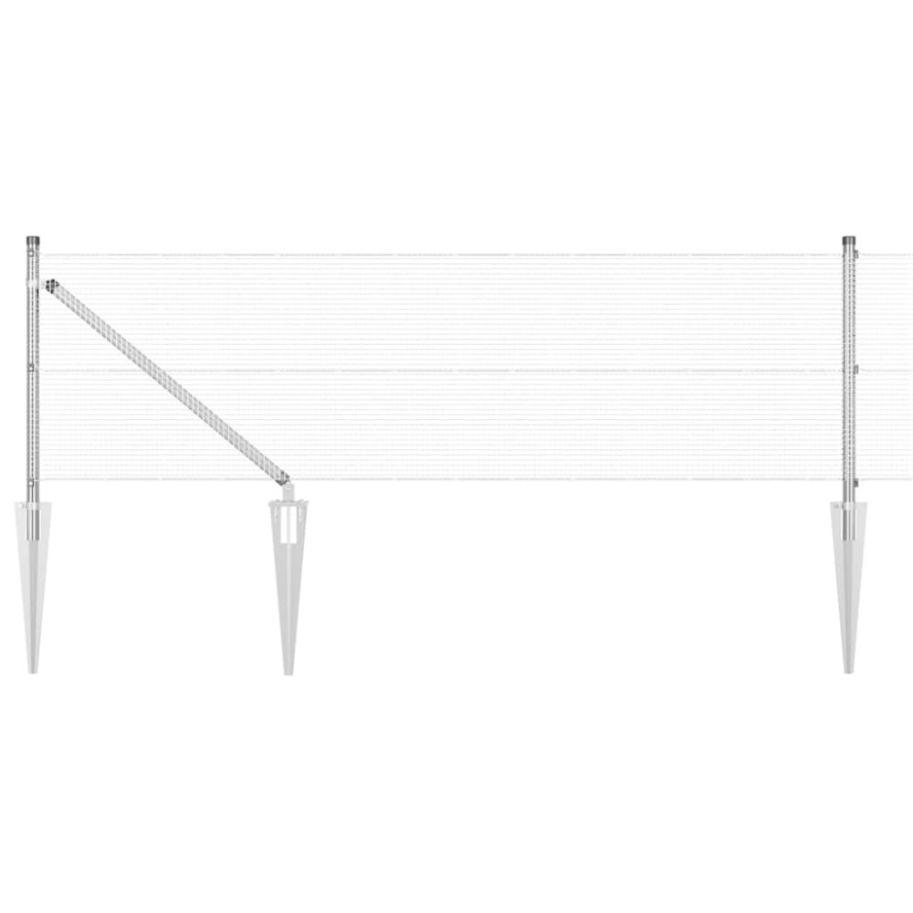 vidaXL Clôture en fil soudé avec pointes 10 x 0,8 m Acier galvanisé – Aménagement du jardin