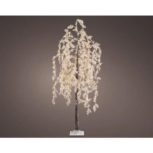 Arbre de Noël lumineux coloris blanc micro LED blanc chaud fixe extérieur – H 2,10 m