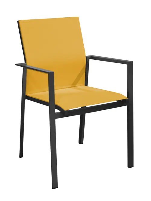 Fauteuil coloris moutarde Proloisirs Abelia - 61 x 87 x 56 cm