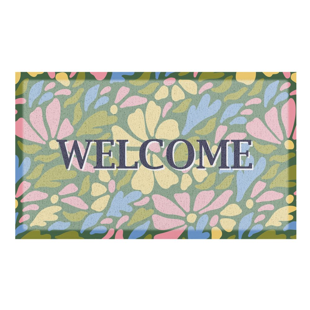 Paillasson Welcome Pastel Fleurs (70 x 40 cm) – 40 cm PVC