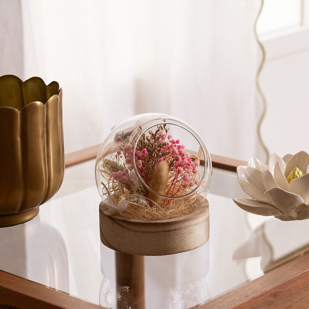 Composition boule fleurs séchées D12cm pria – Atmosphera Créateur d'intérieur