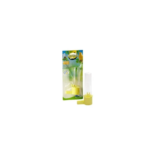 Fontaine double usage jaune pour oiseaux Ø3,2xH15 cm