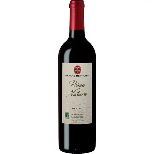 Vin rouge bio Prima Nature IGP Pays d’Oc Merlot vegan sans sulfite - 75 cl