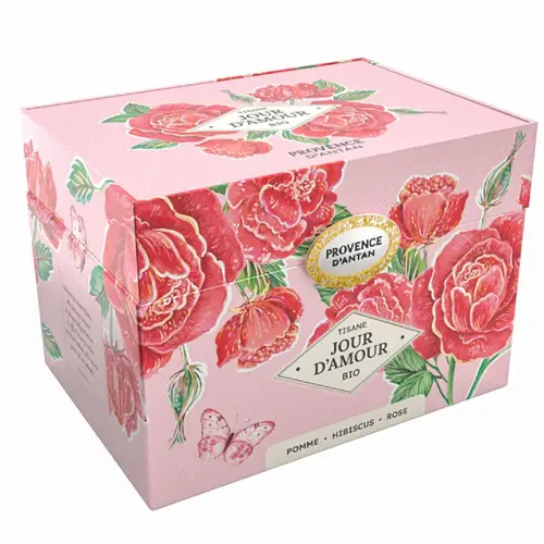 Coffret métal de tisane jour d’amour bio Provence d’antan - 40 g