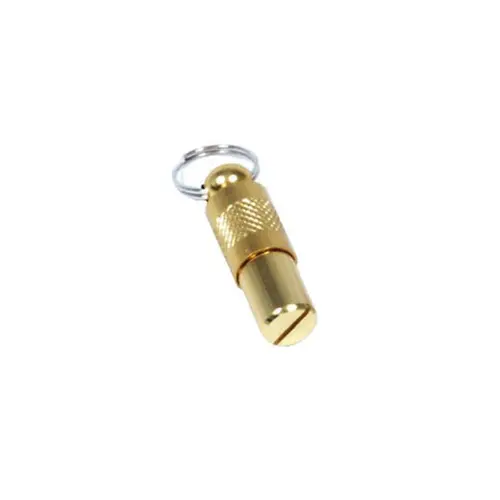 Tube adresse en métal doré pour chien et chat