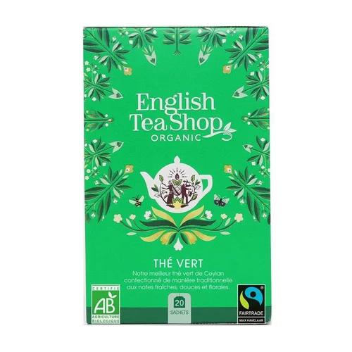 Thé vert bio English Tea Shop - boite de 20 sachets