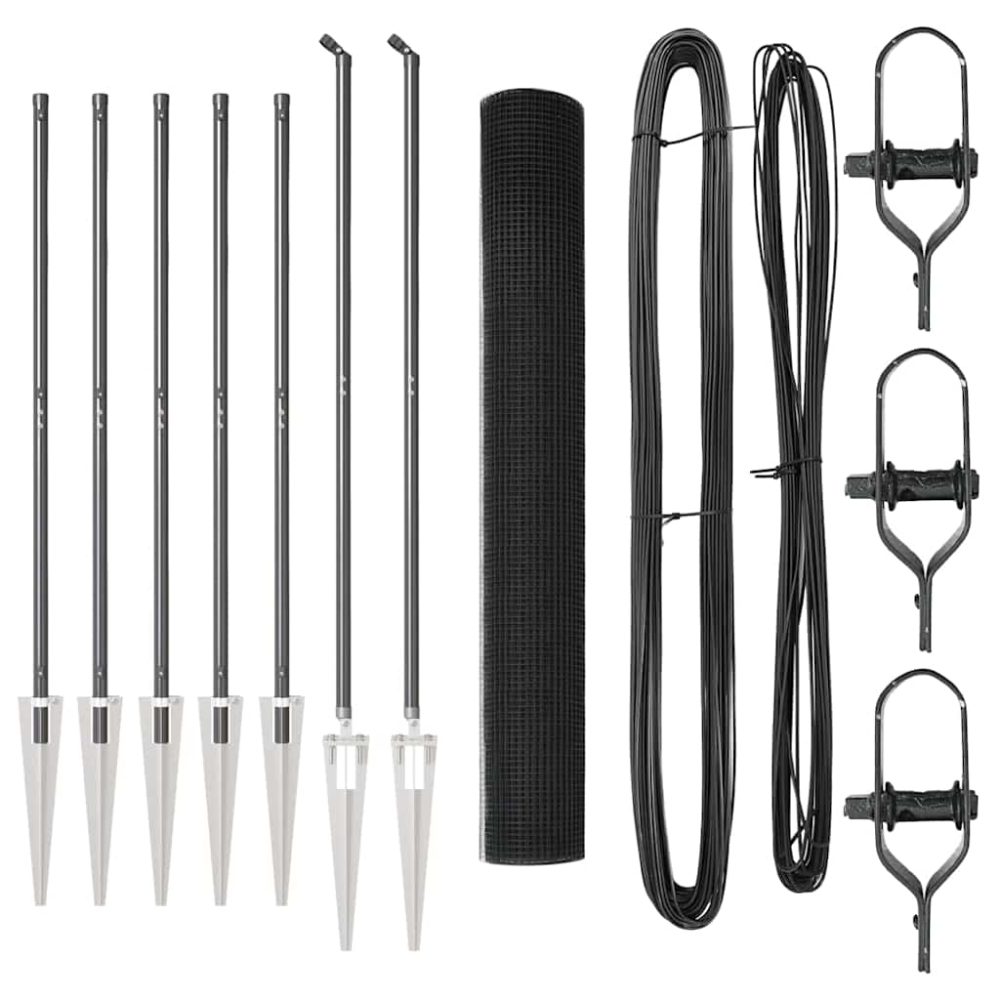 vidaXL Clôture en fil soudé avec pointes 10 x 1,4 m Gris Maille – Aménagement du jardin