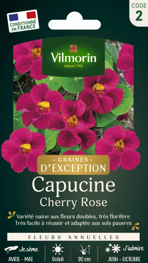 Capucine Cherry Rose graines d'exception Vilmorin - graines à semer