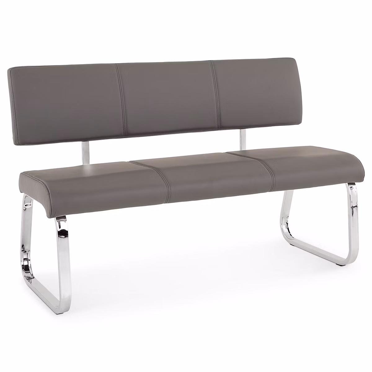 Banc design avec dossier VILAS – en synthétique gris