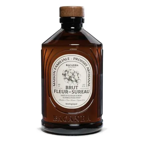 Sirop saveur fleur de sureau brut bio Bacanha - 400 ml