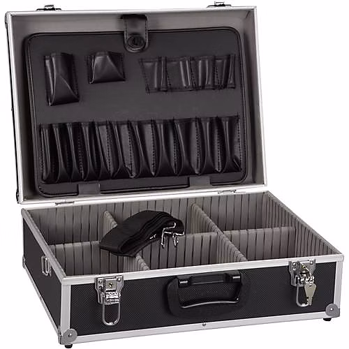 Mallette à outils universelle Alutec 61200 en aluminium | insert mousse PU – 460 × 360 × 165 mm