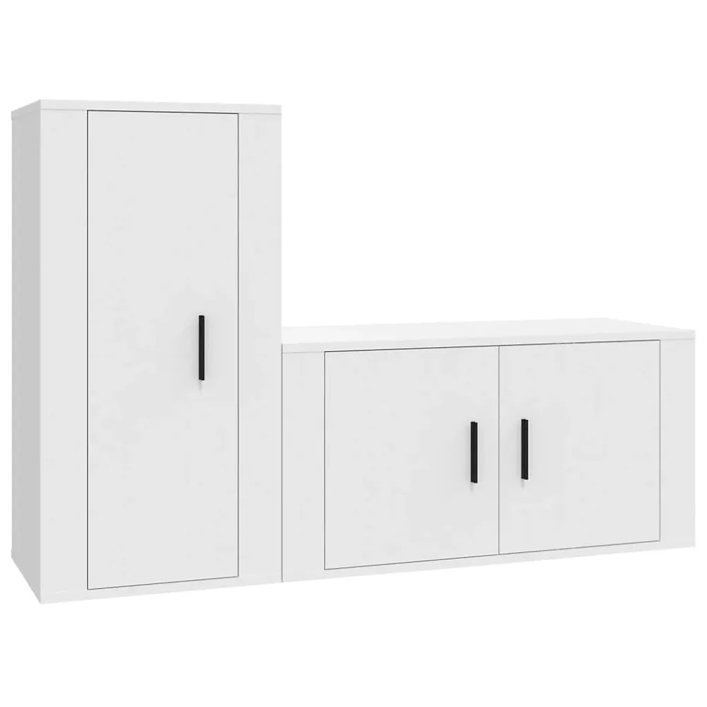 Ensemble de meubles TV 2 pcs Blanc Bois d'ingénierie – Prolenta Premium